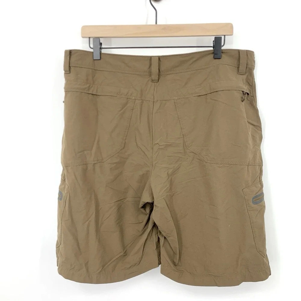 LL Bean Men Size 36 Shorts Brown Cargo Nylon Stretch Quick‎ Dry 11